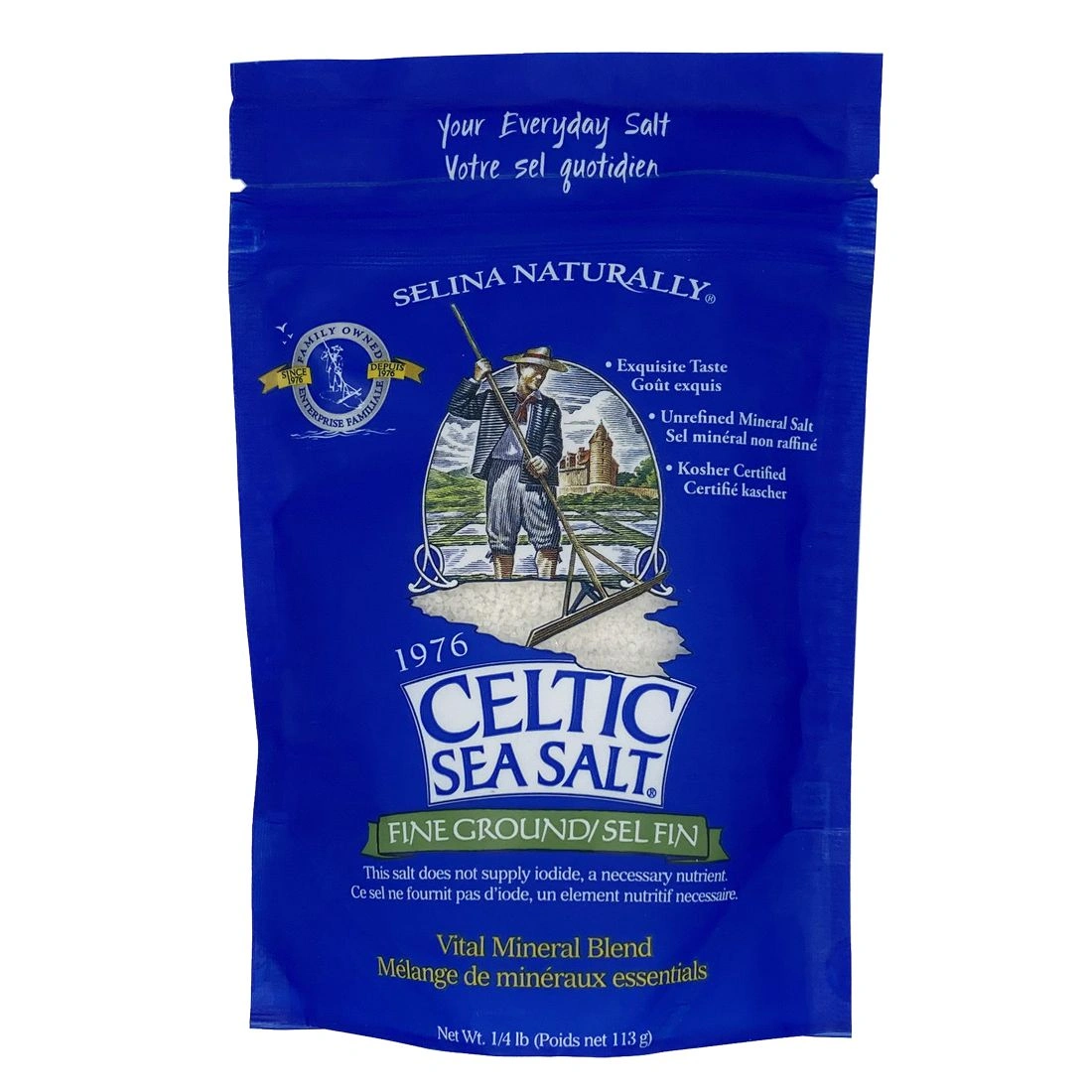 Fine Ground Celtic Sea Salt, 1/4 LB