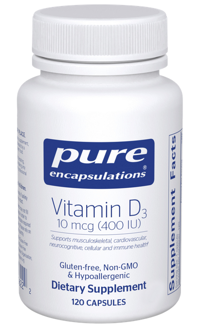 Vitamin D3, 10mcg (400 i.u.) (120 capsules)